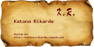 Katona Rikarda névjegykártya